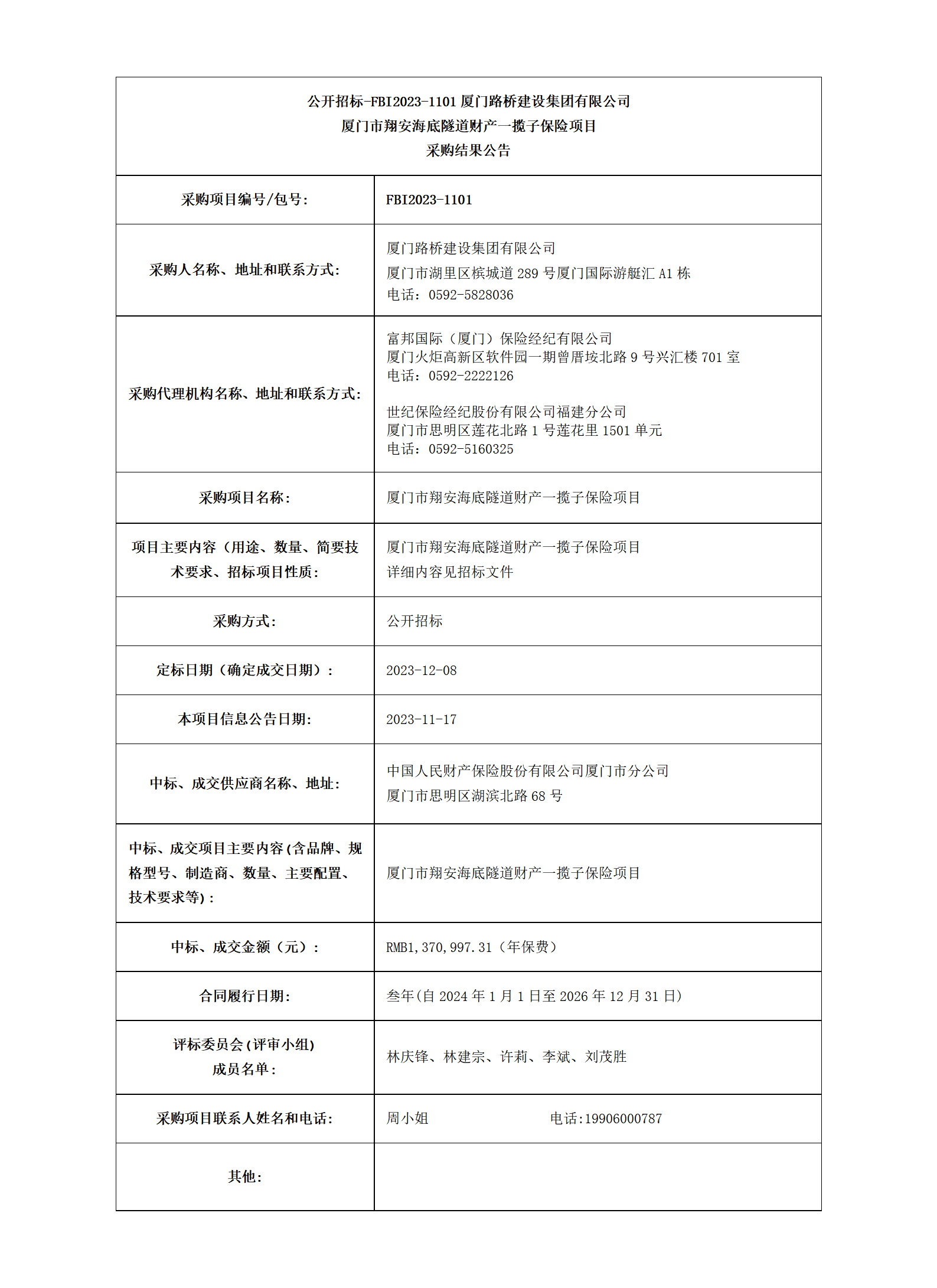 厦门市翔安海底隧道财产一揽子保险项目_采购结果公告_01.png